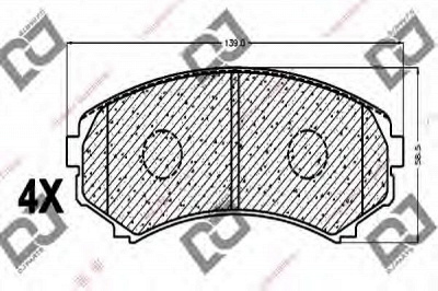 DJ PARTS bp1018 -  Комплект тормозных колодок, дисковый тормоз